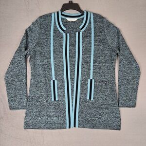 Exclusively Misook Cardigan Womens Large Blue Career Classic Event Professional